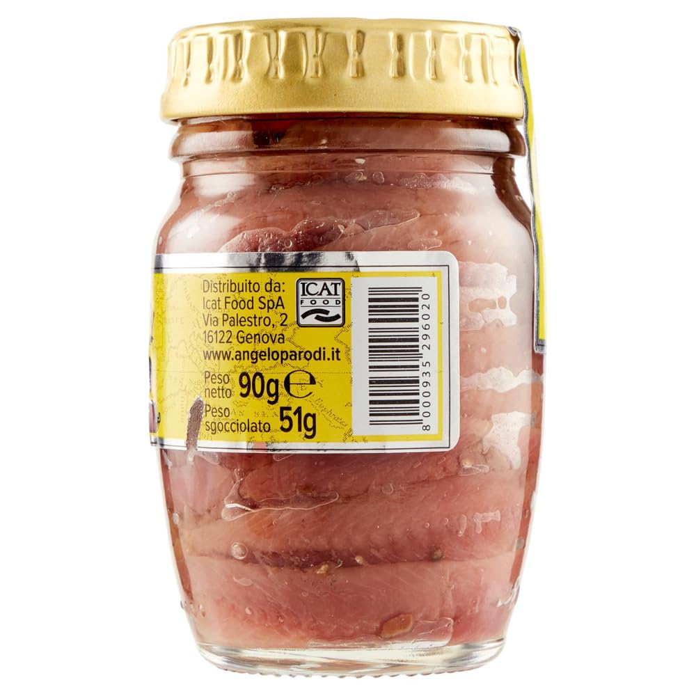 6x Angelo Parodi Filetti Di Acciughe In Olio D'oliva, Sardellenfilets in Olivenöl 90 g + Italian Gourmet Polpa di Pomodoro 400g