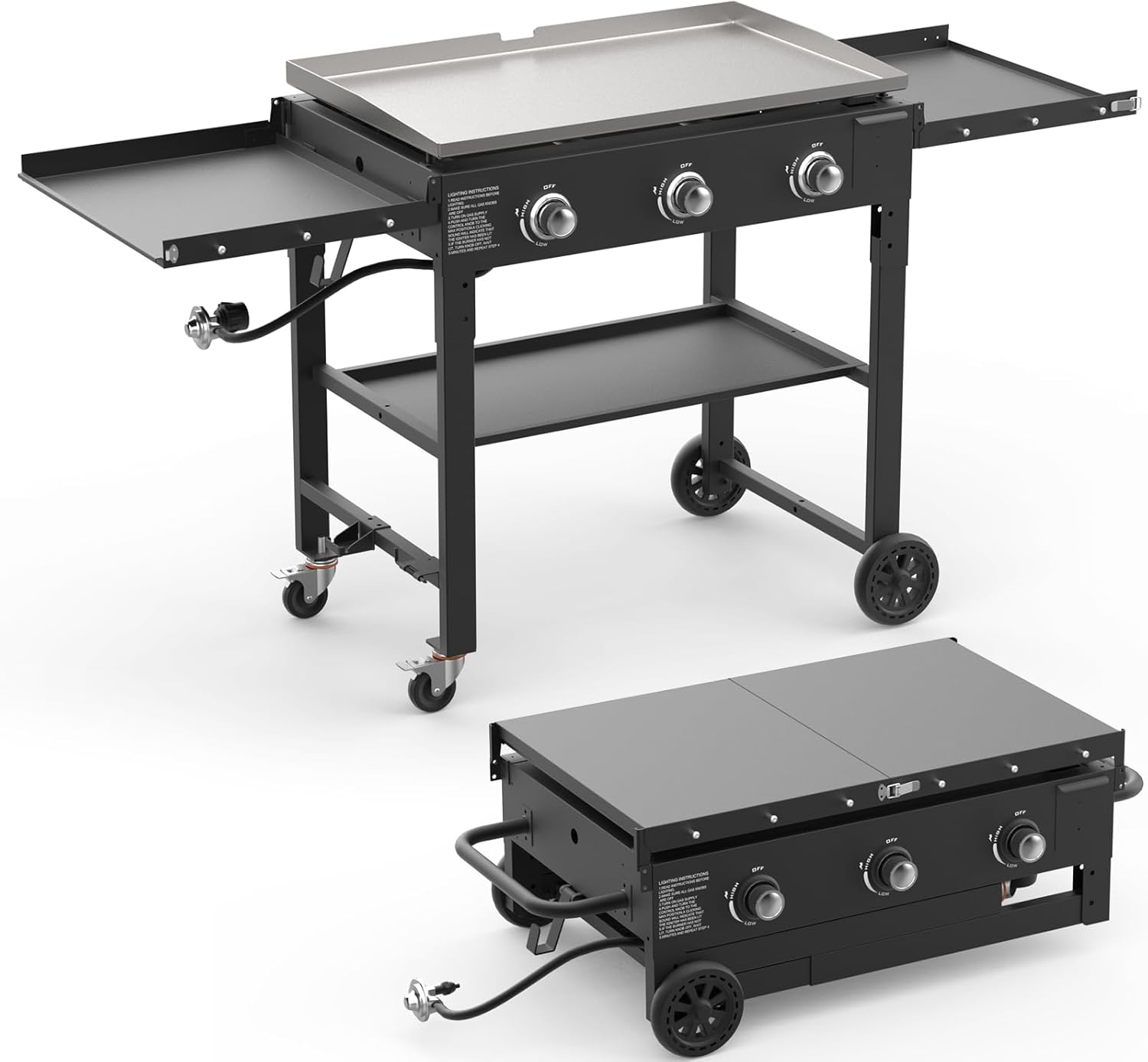 Amazon.com : ADREAK 3 Burner Foldable Gas Griddle, 32 Inch Stainless ...