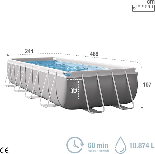 Intex kit Piscine Prism Frame rectangulaire Angulaire Tubulaire (l) 4,88 x (l) 2,44 x (h) 1,07m - 4