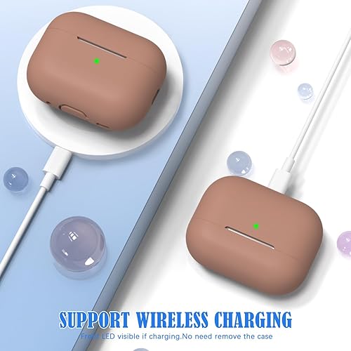 Miniatura 7 de Funda para AirPods Pro de 2 generación, silicona suave anticaídas de grado militar que absorbe los golpes para AirPods Pro, con llavero y kit de