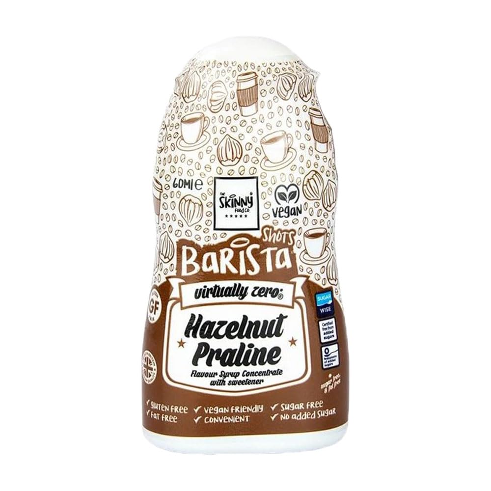 Hazelnut Flavour Syrup Concentrate Vegan Barista Shots 60ml Pack of 1 Compatible with Skinny Coffee Fat Gluten Sugar FREE Travel Size with Welari Thank You Card | (1pack) (60ml)