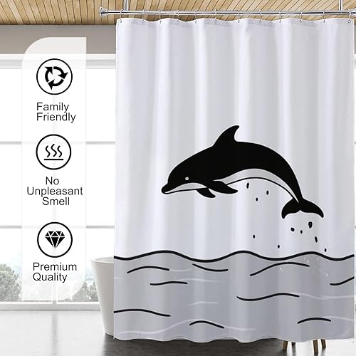 Miniatura 245 de Cortina de ducha de tela blanca con contrapeso inferior, calidad de hotel impermeable, 72 x 72 pulgadas, lavable a máquina B-blanco,Beige