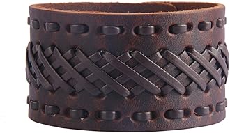 Punk Leather Wristbands for Men Bracelets Handmade Wide Cuff Bangle Braided Jewelry Black Brown Adjustable - Punk Father's Gifts