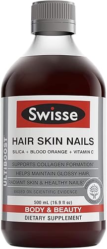 Swisse Vitaminas para la piel y las uñas para mujer Apoya el crecimiento del cabello y la producción de colágeno Vitamina C naranja sanguínea y