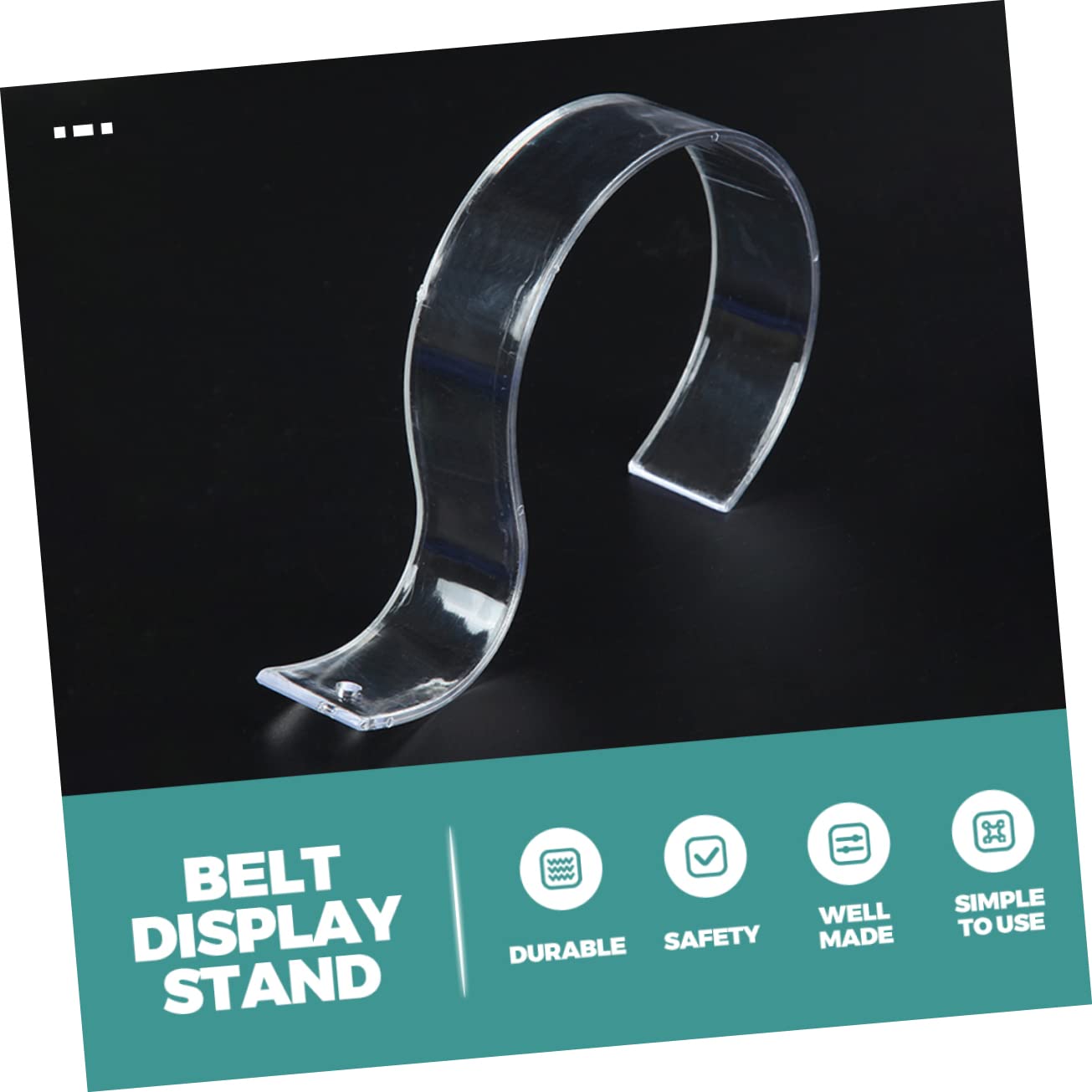TOGEVAL Belt Display Holder Set 5pcs Acrylic Belt Stands for Home Store Showcase