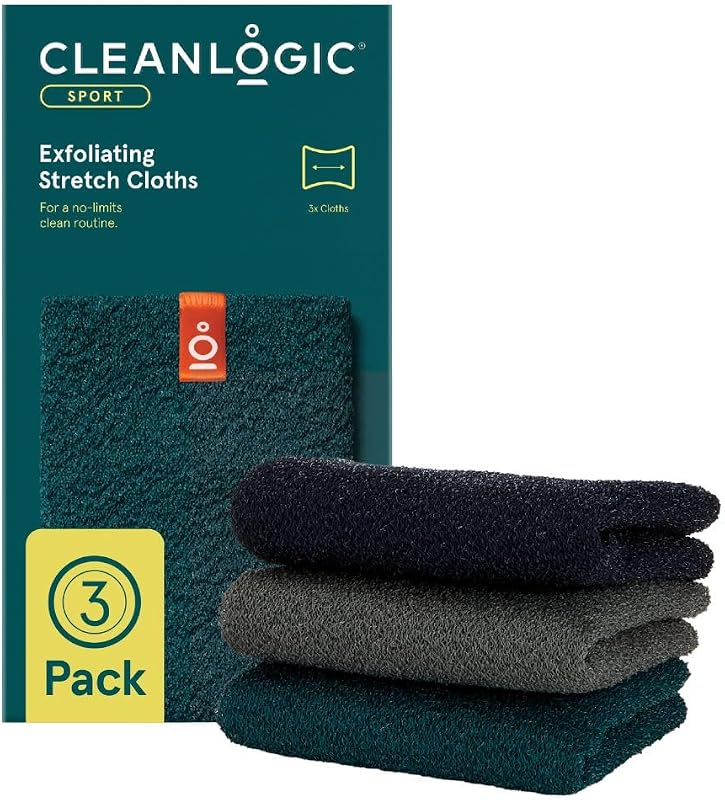 Cleanlogic Pano Esfoliante Corporal para Banho, Pacote com 3
