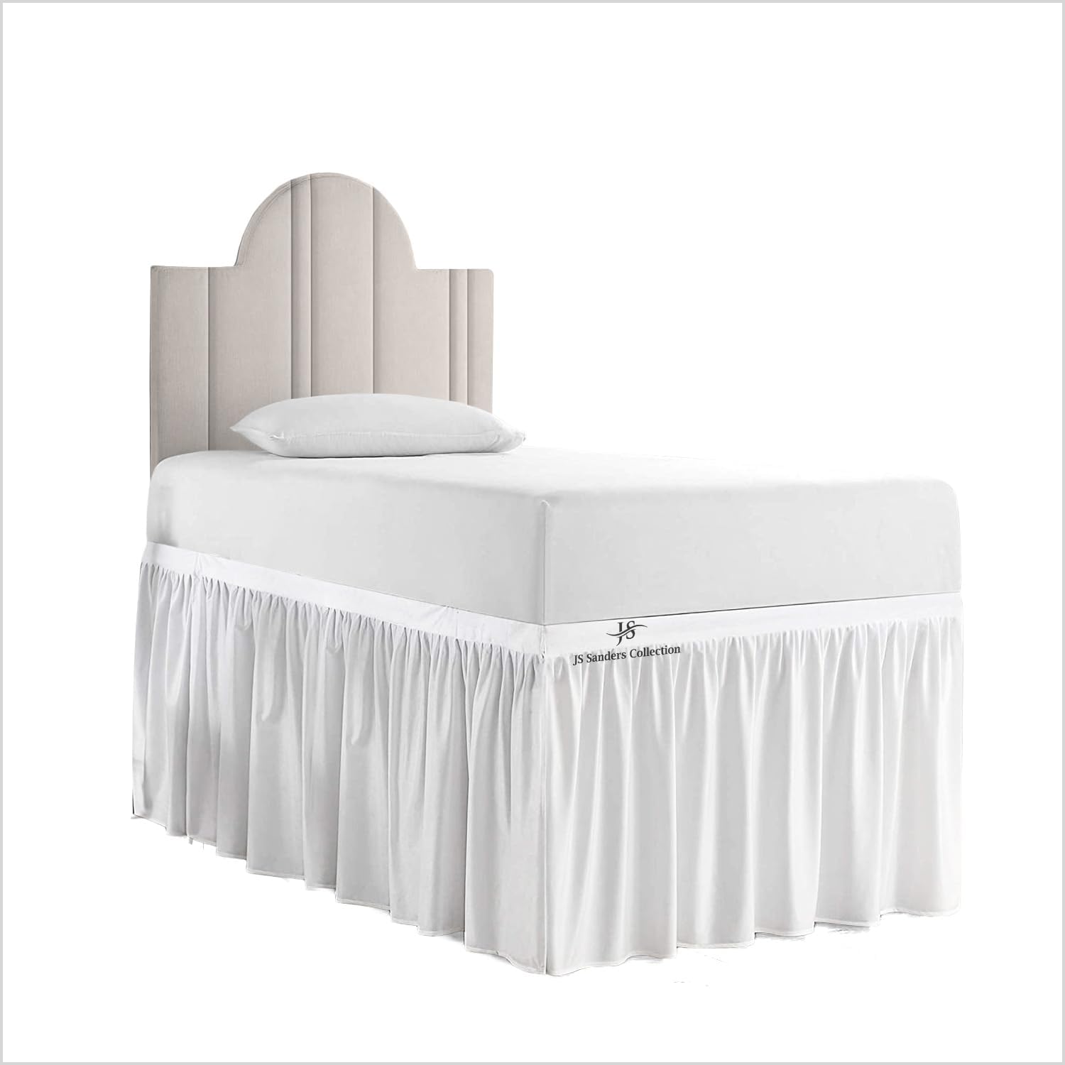 Dorm Bed Skirt Twin XL Size 36 inch Drop White Solid Bed