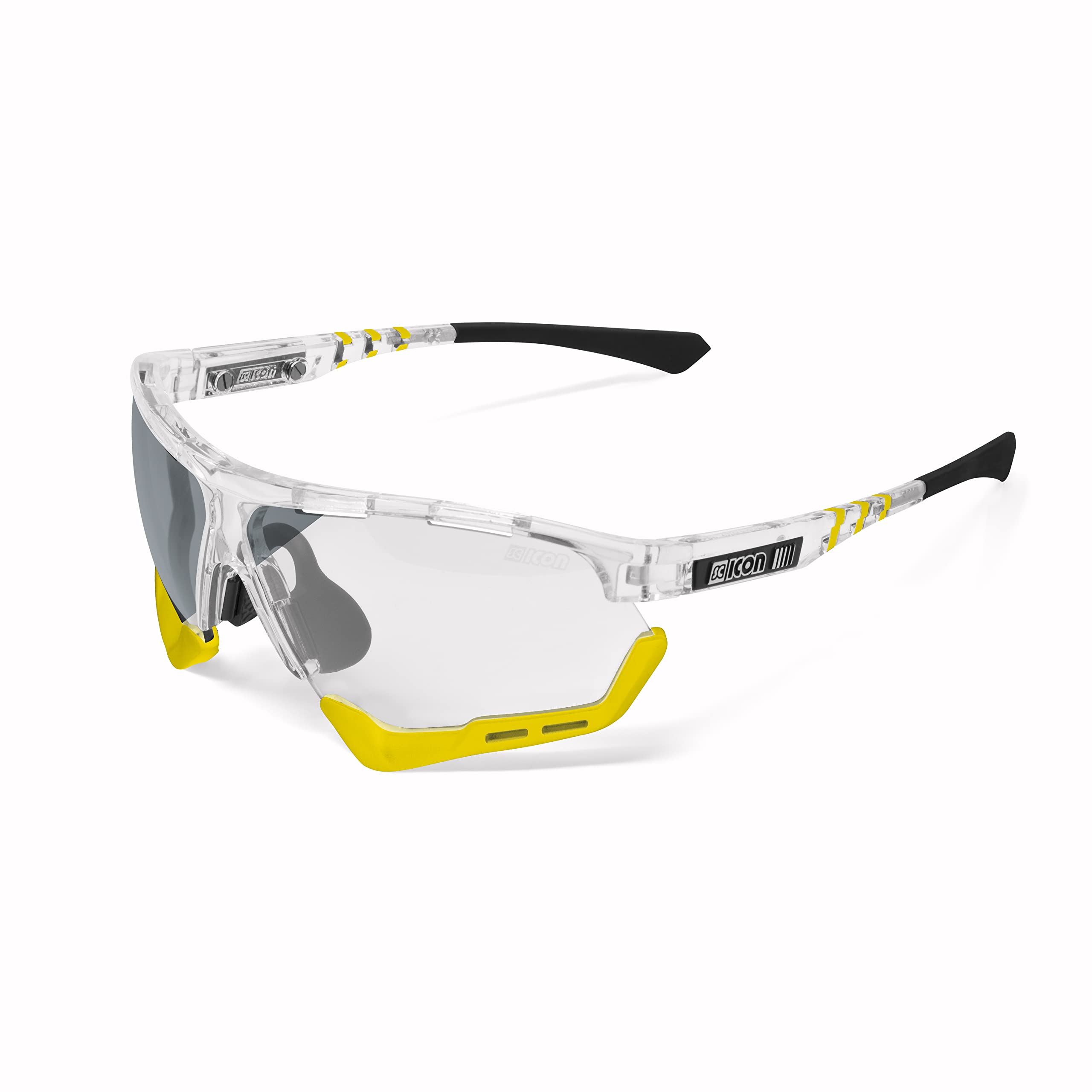 Scicon Gafas de sol deportivas unisex Aerocomfort SCN-XT fotocromáticas deportivas (negro brillante/rojo fotocromático)