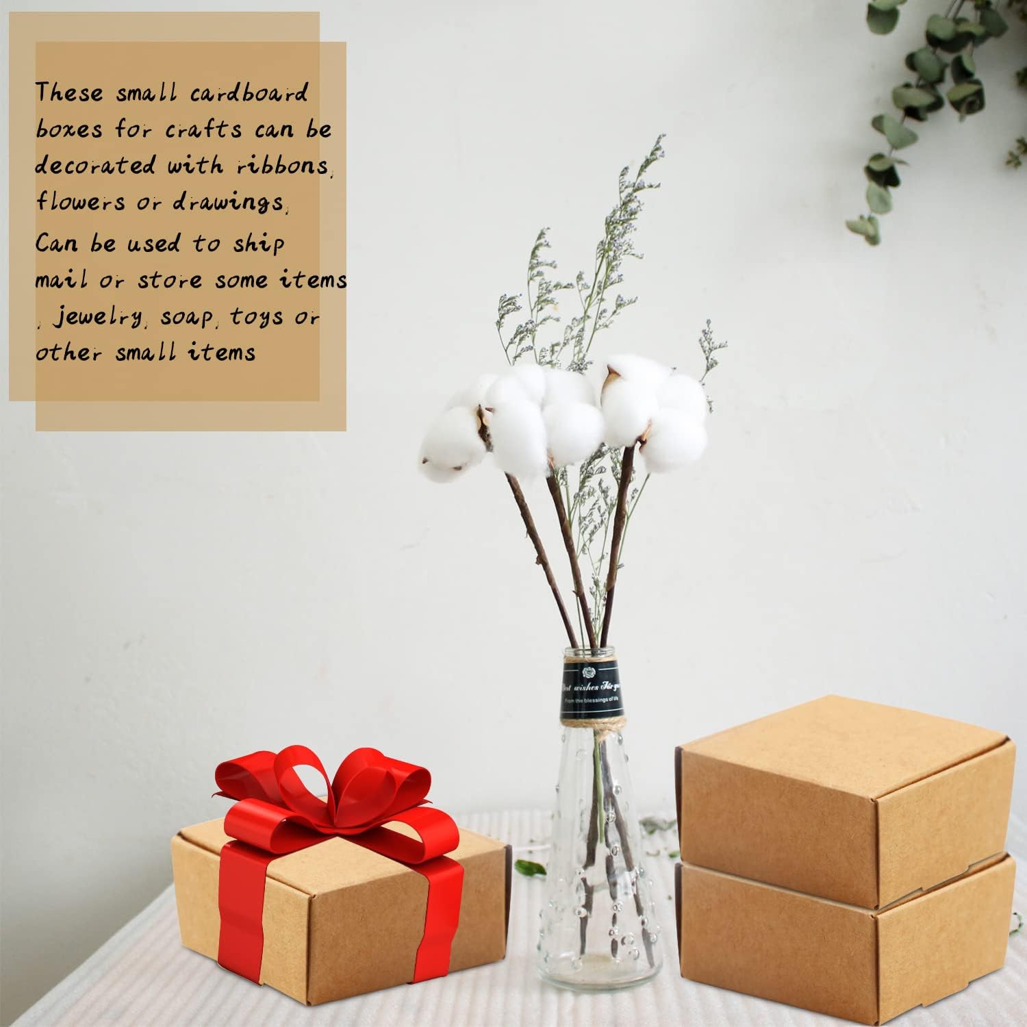 VERSAINSECT CS Mini-Kraft-Geschenkboxen, 2,16 x 2,16 x 0,98 cm, kleine Karteikarten, Schmuck, Soap Coin Shipping Boxen für Weihnachten, Festival, kleine Business, Kunsthandwerk und Partybevorzugungen