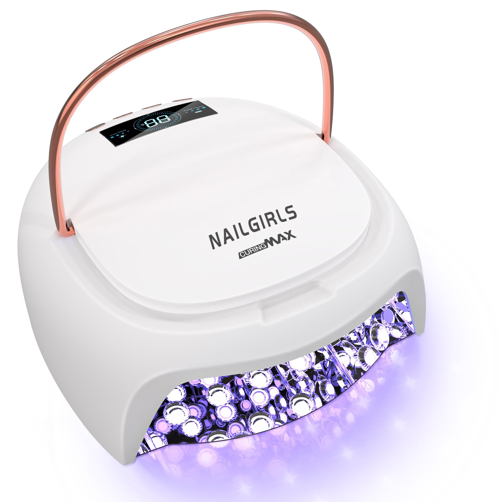 NAILGIRLS Lámpara UV Uñas Profesional,Lámpara de Uñas Recargable de 80W UV para Uñas sin cable,Lámpara Secador de Uñas Profesional con placa magnética extraíble,Para salones de uñas profesionales