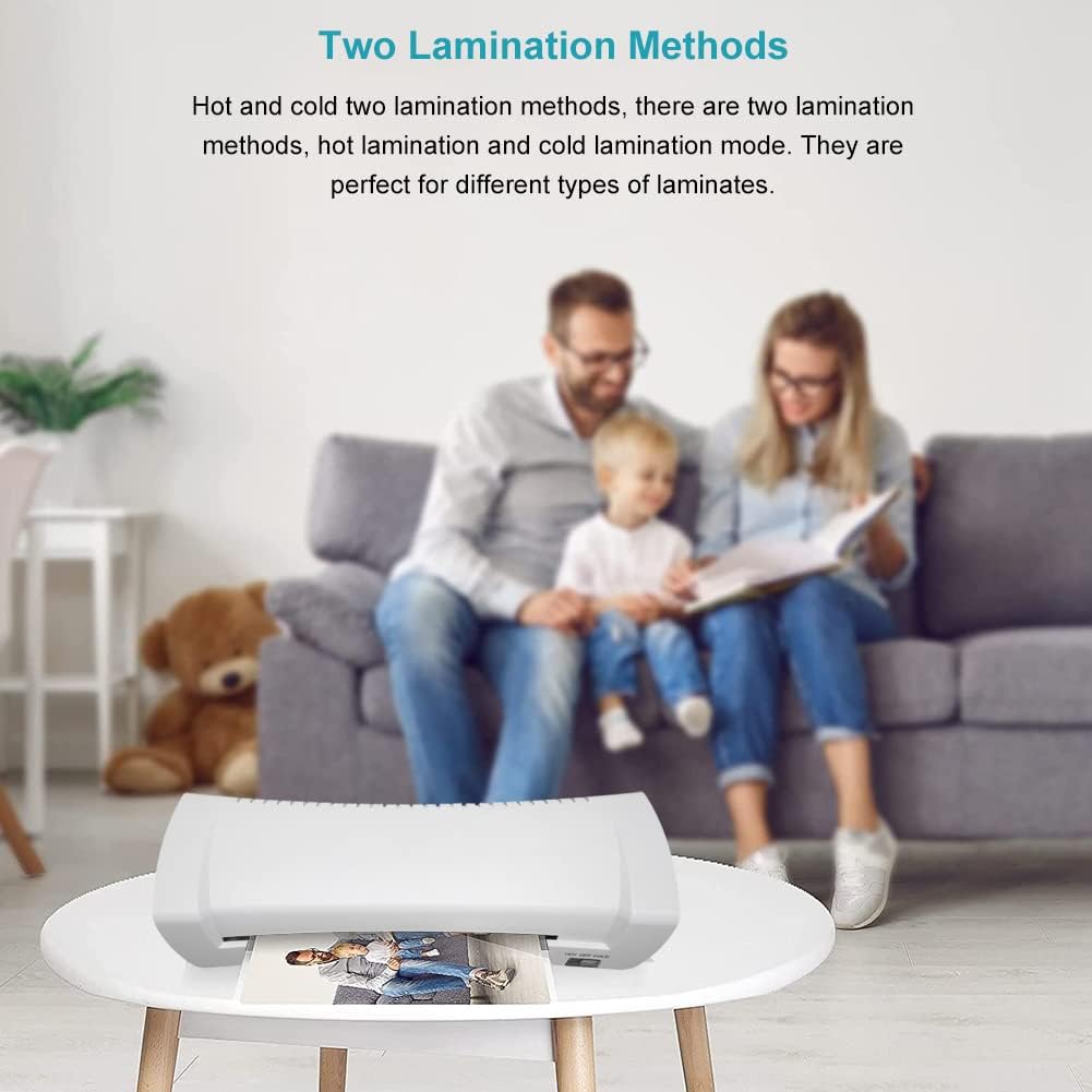 Laminator Machine, 260W ABS Anti Jam Technology Portable 9 Inches Hot Cold Laminating Machine Laminator, Warms Up in 3 Minutes Quiet 2 Roll System Thermal Laminator, for Family