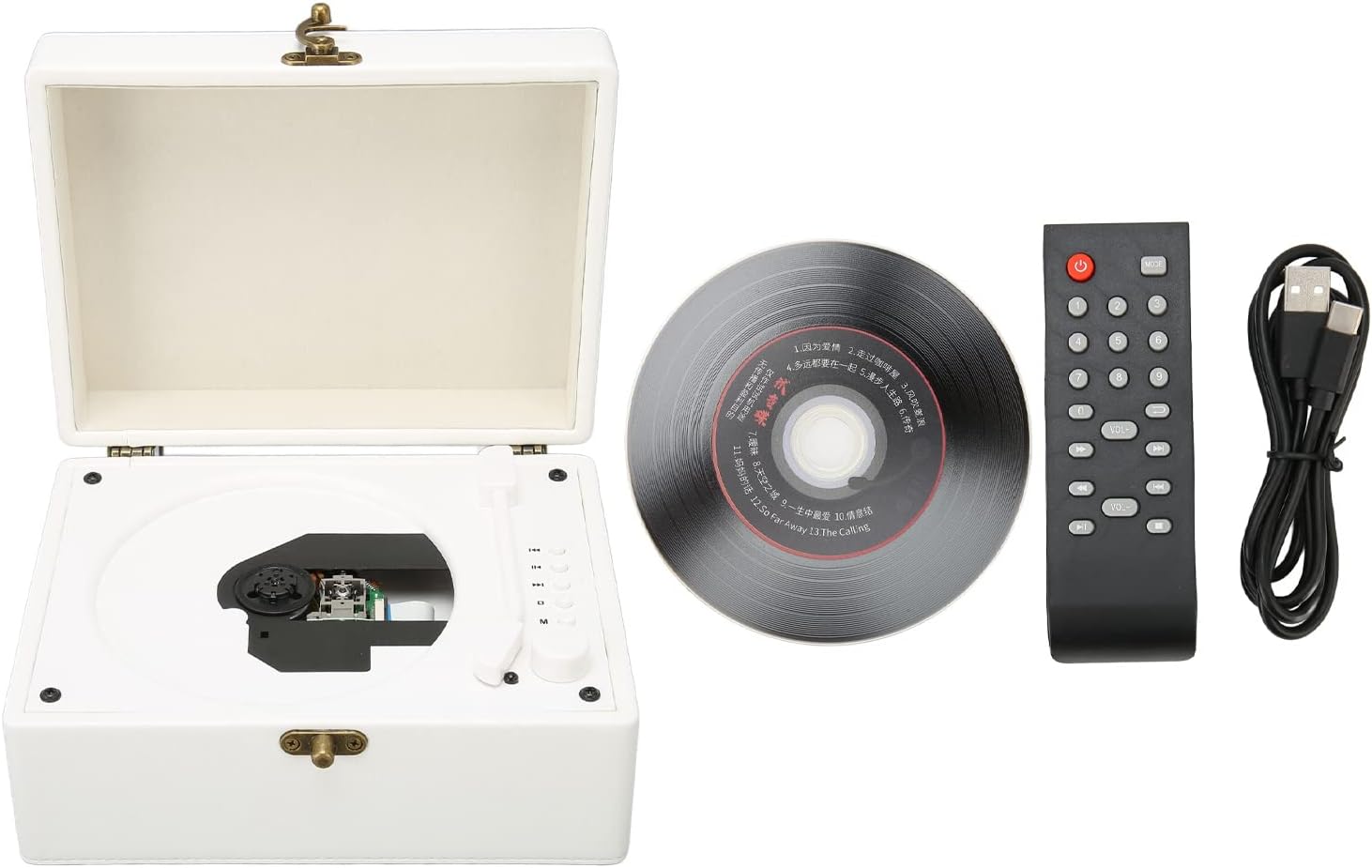 CD Players Portable, CD Players for Home, Bluetooth CD Player Support AUX USB Headphone Jack CD Record Player with Remote Control for Home Kids Adults Students (White)