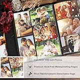 Lanpn Photo Album 6x4 Slip in, OUR MEMORIES Linen Extra Large Capacity 1000 Pockets Photo Albums Holds Landscape and Portrait 10x15cm Picture Black - Image 5
