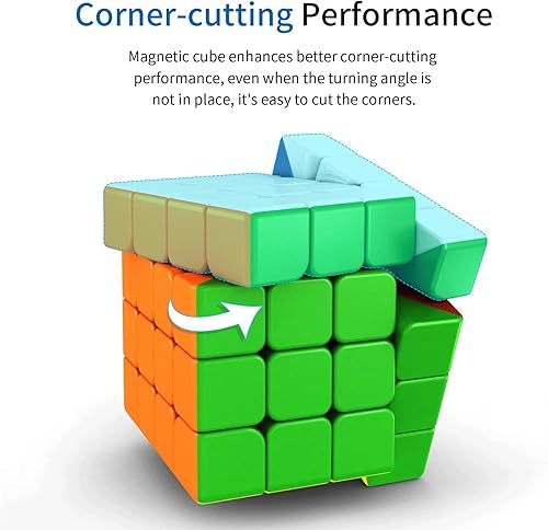 Miniatura 4 de Moyu RS4M - Cubo magnético de 4 x 4 velocidades, 96 imanes que soportan elasticidad ajustable para un giro suave, doble diseño antiadherente, cubo