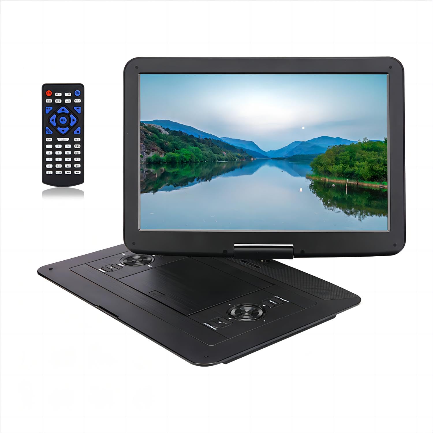 YOOHOO 17.9'' Large Portable DVD/CD Player with 15.6'' 270°Swivel High Definition LCD Screen,6 Hours Rechargeable Battery,Support CD/DVD/SD Card/USB