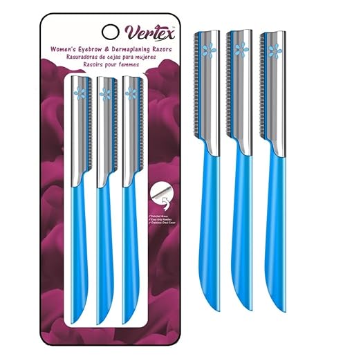 Facial Razor Hair Removal - Dermaplaning Tool Peach Fuzz Remover Trimmer Women Remove Fine Hair Blue Eyebrow Razors Dermaplane Face Shavers Exfoliating Sensitive Skin Travel Essential