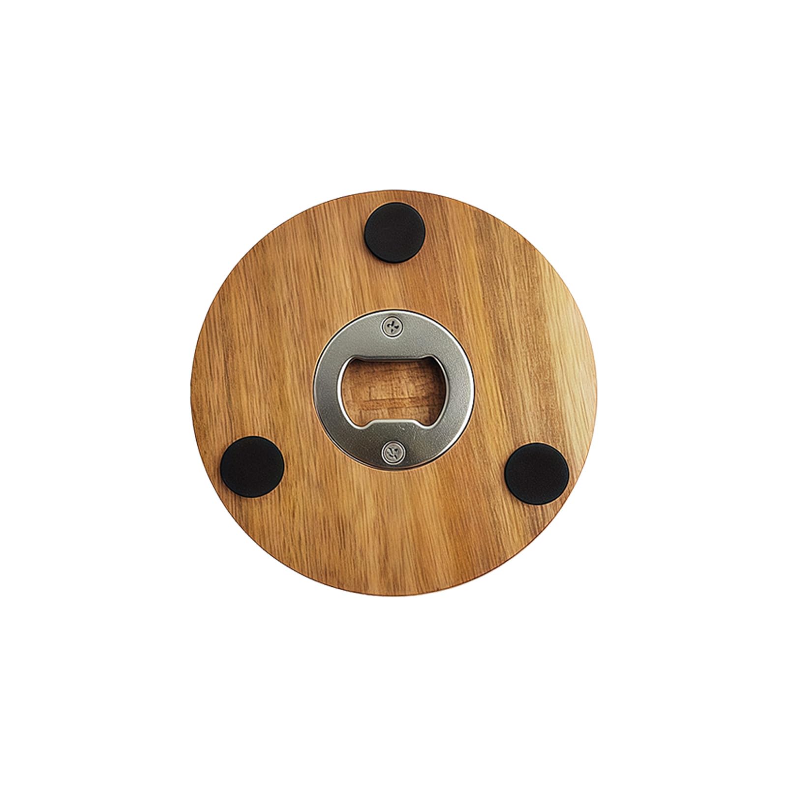 Snorvixre 1 Pack Wooden Beverage Coasters Incorporating Bottle Opening Mechanism Cup Mat For Kitchen Dining Room Or Camping Round Wooden Ride