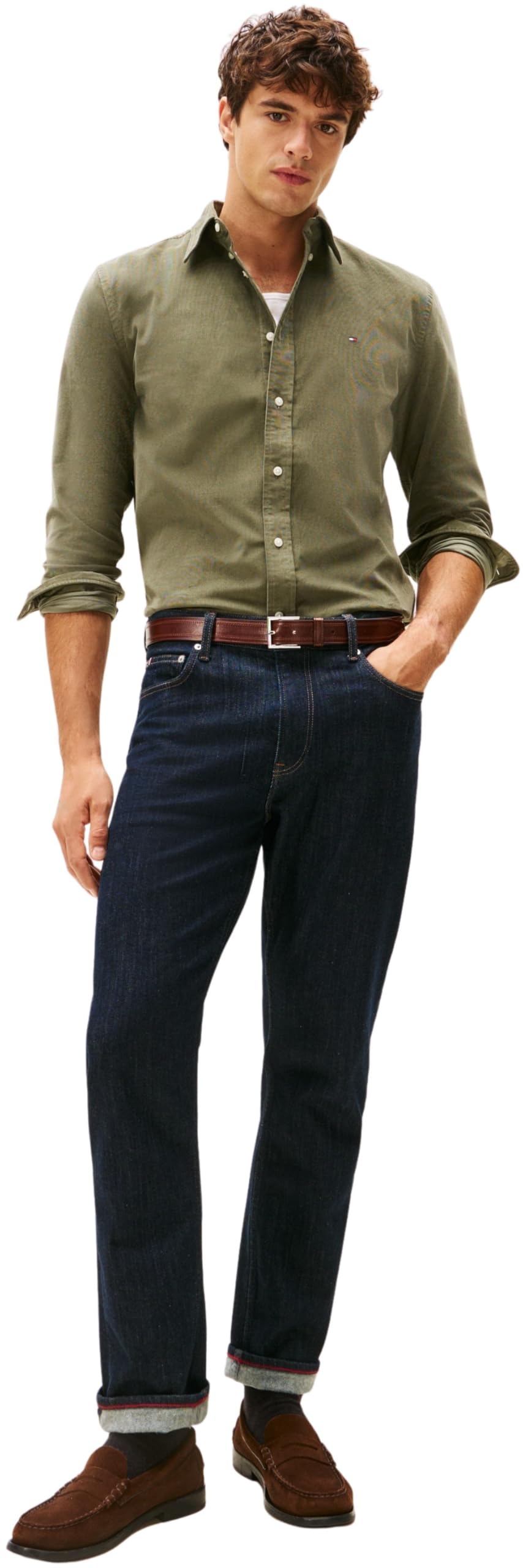 Tommy Hilfiger Herren Hemd Solid Corduroy Regular Fit