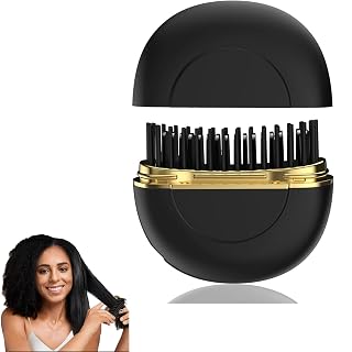 Lucario Cordless Hair Straightener Brush, Portable Mini Straightening Brush for Travel Hot Comb Hair Straightener for Women, Lightweight Hair And Beard Straightener Brush Fast Heating 3 Temp Settings