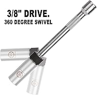 Vista 3 de CASOMAN Enchufe giratorio magnético para bujía de 5/8 pulgadas, unidad de 3/8 pulgadas x 20 cm de longitud de barra extendida, giro de 360 grados