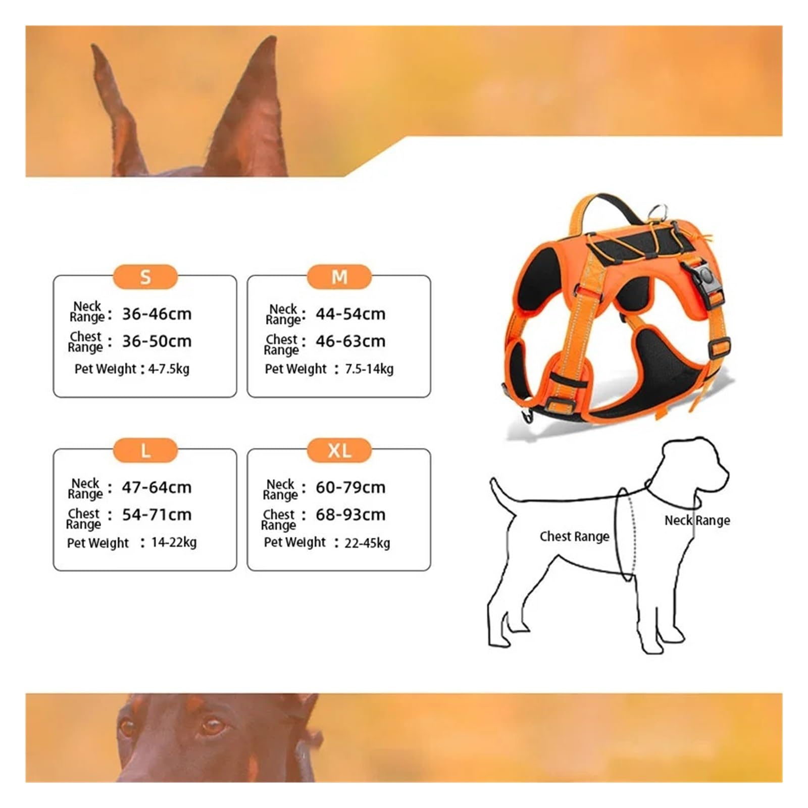 Arnés Táctico Reflectante For Perros, Chaleco Ajustable Sin Tirones, Correa De Pecho For Mascotas A Prueba De Explosiones For Perros Pequeños, Medianos Y Grandes(JY2500135-OG,XL)