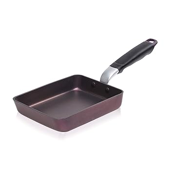 TeChef - Aluminium Tamagoyaki Japanese PFOA Free Omelette Pan/Egg Pan, Coated with Dupont Teflon Select Colour Collection/Non-stick Coating (Purple)
