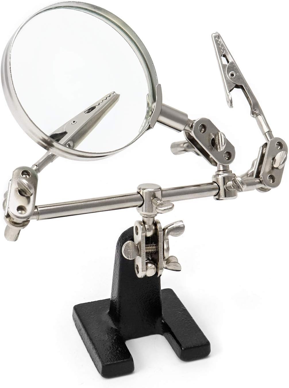 Loupe réglable 5X avec Pinces, Outil troisième Main pour Le soudage, Les Loisirs créatifs et l'inspection de Micro-Objets