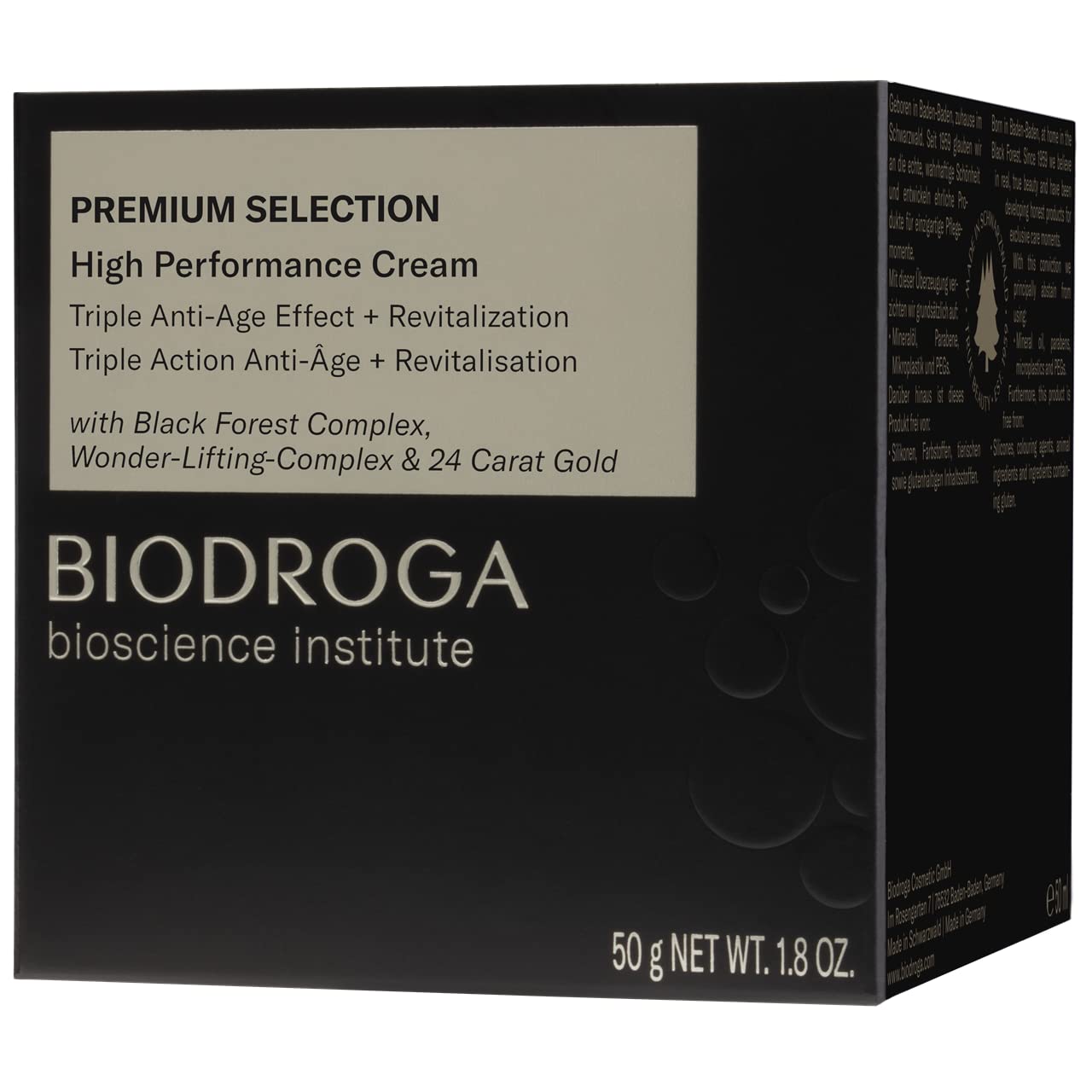Biodroga Anti Aging Feuchtigkeitscreme Gesicht 50 ml – Performance Creme Hautpflege Moisture Skincare Vegan Bioscience Institut