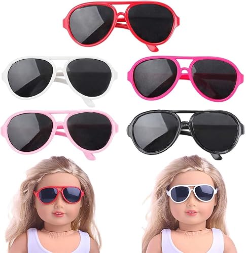 B bangcool 5 pares de gafas de muñeca creativas accesorios de muñeca para muñeca de 18.0 in