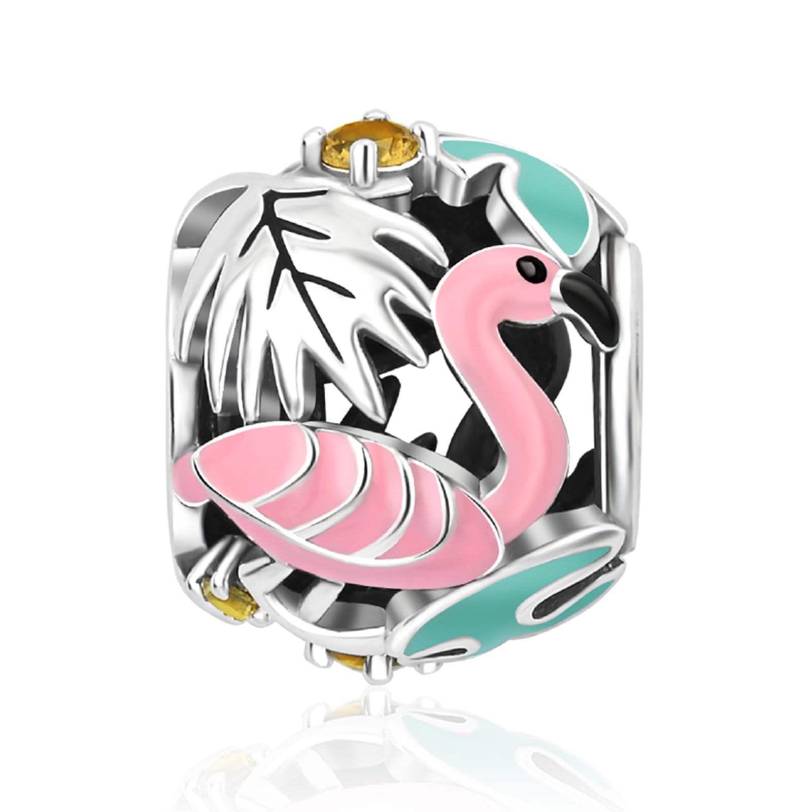 S925 Charms for Bracelets and Necklaces, Gifts for Mothers Nurses Day Graduation, for Girlfriend Family Friend, Bead Pendant, for Pandora, Silver 14K Gold Plated Enamel CZ, DIY Jewelry Making