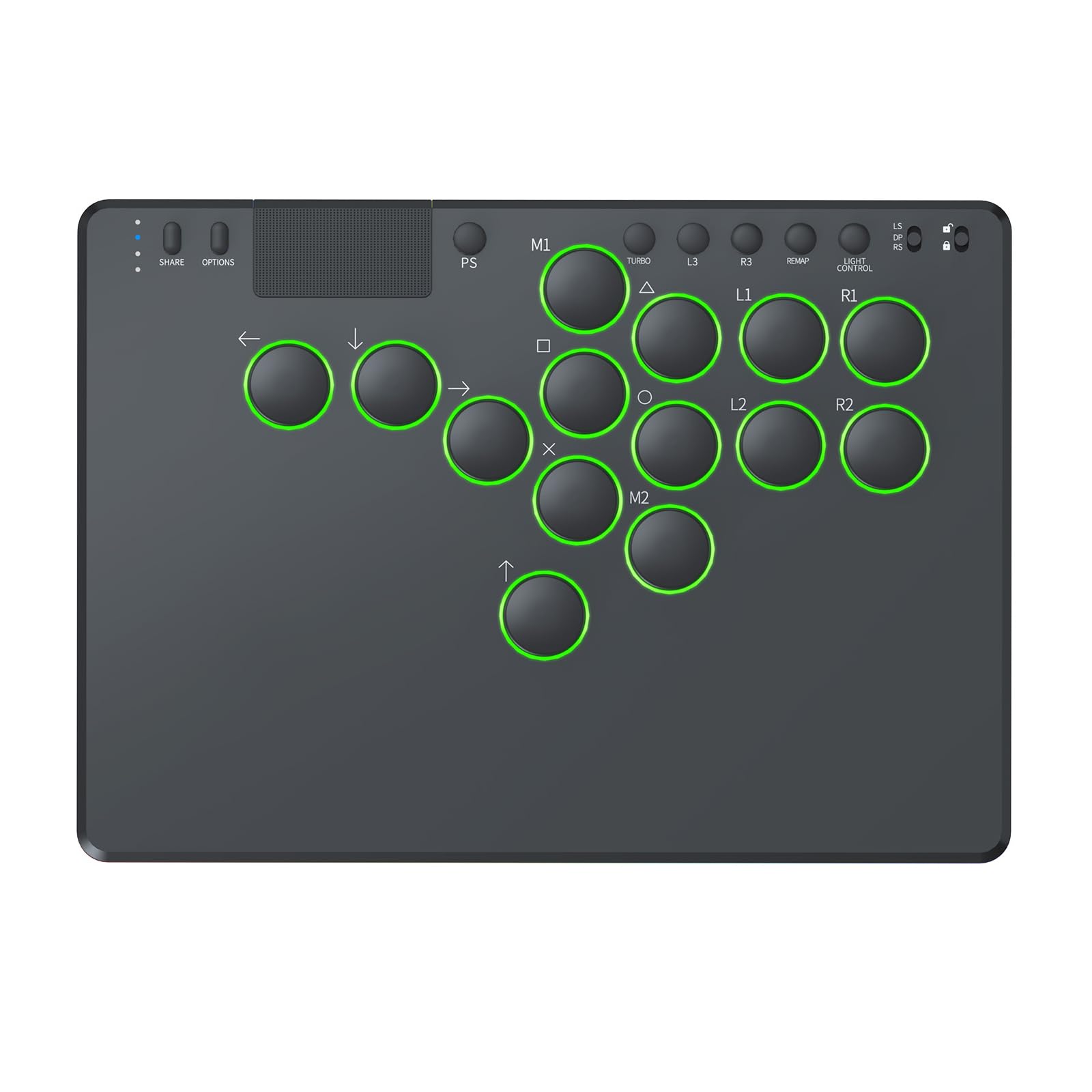 Kexpery Controller Arcade senza Leva 14 Tasti RGB per Console PC Supporta Cambiamento a Caldo per Switch PS4