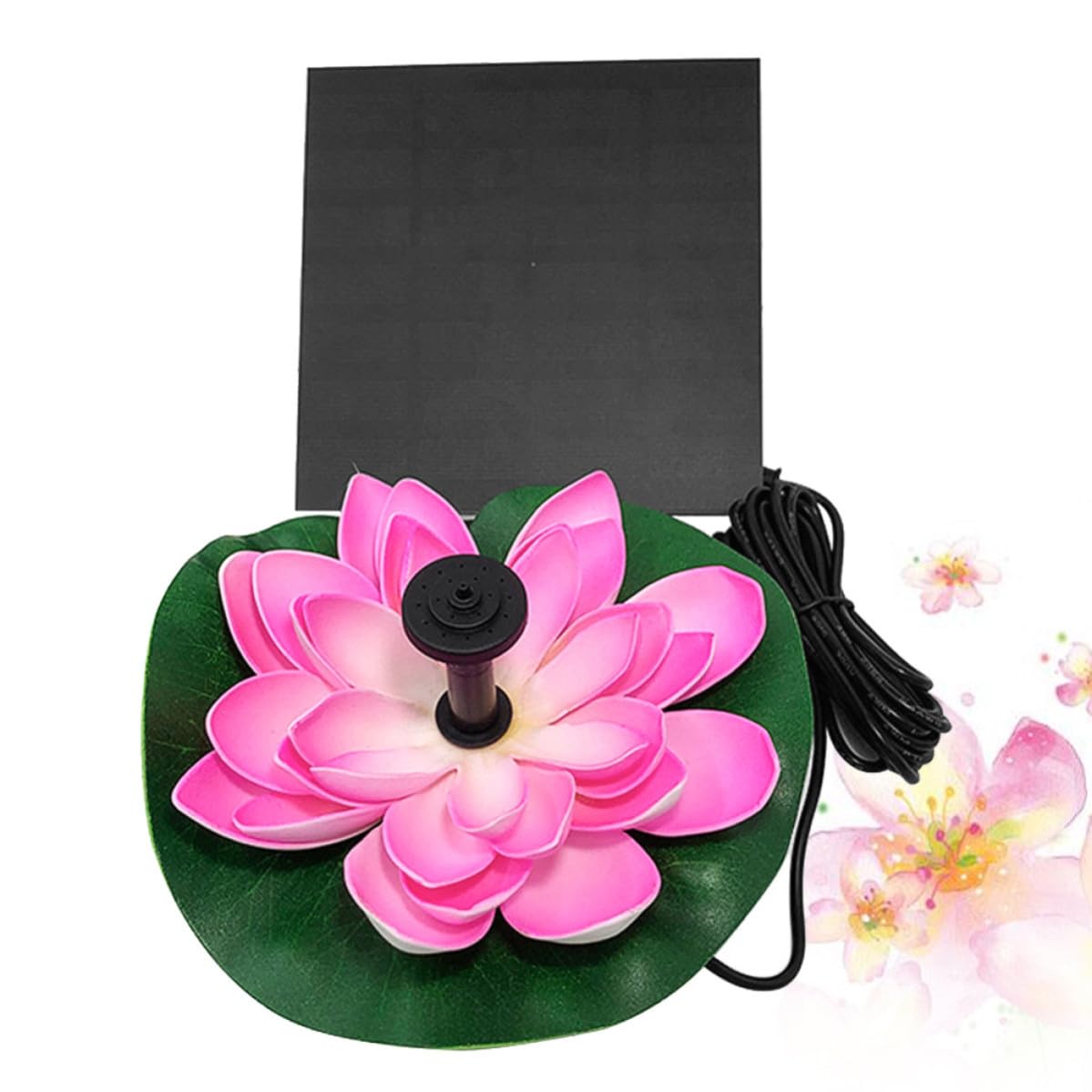 Pompa Solare a Loto per Fontana da Giardino Verde con Flusso 180L/H per Vasca e Decorazione Esterna