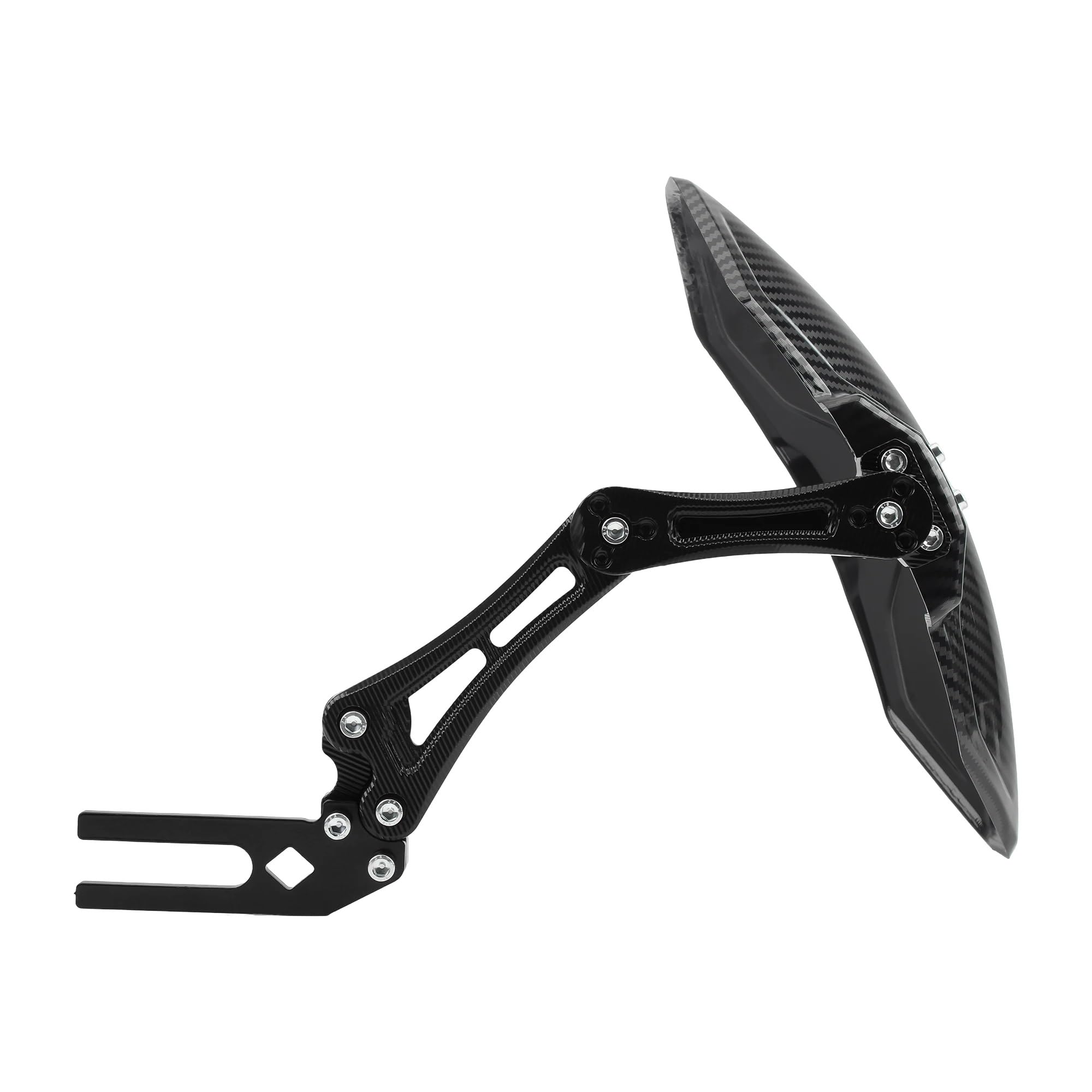 Parafango moto Per moto imitazione ruota regolabile in fibra di carbonio per parafango per Yamaha per Honda per Suzuki per scooter(Nero)
