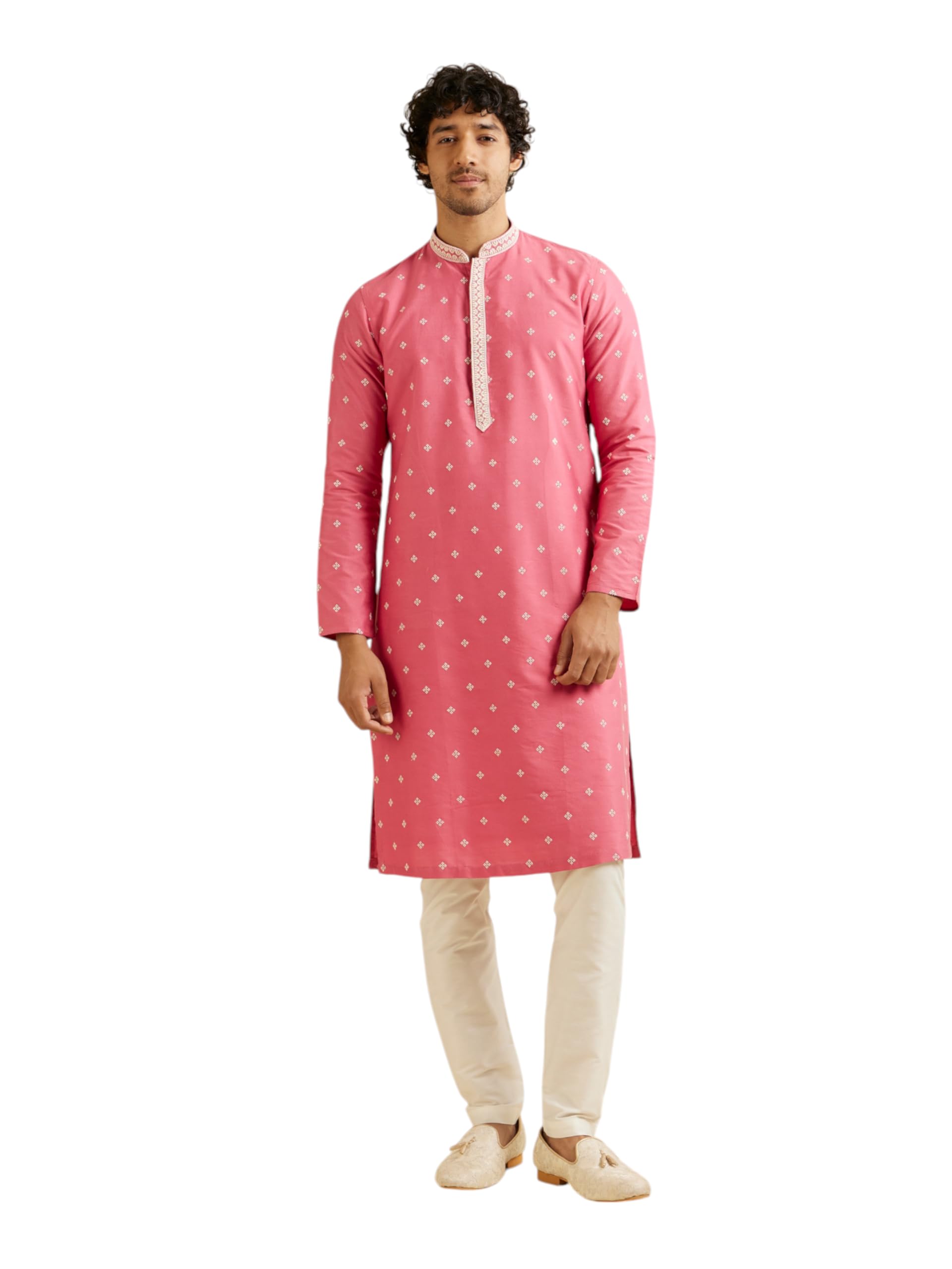 manyavar Men's Viscose Blend Buta Embroidered Kurta Set (2pcs)-picture-18