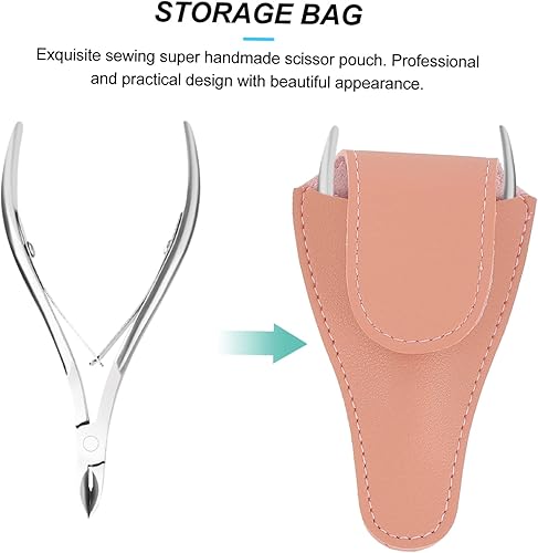 Miniatura 7 de EXCEART Juego de organizador de piel sintética de 3 piezas, fundas protectoras para cortauñas, tijeras de bordado y herramientas de belleza (gris,