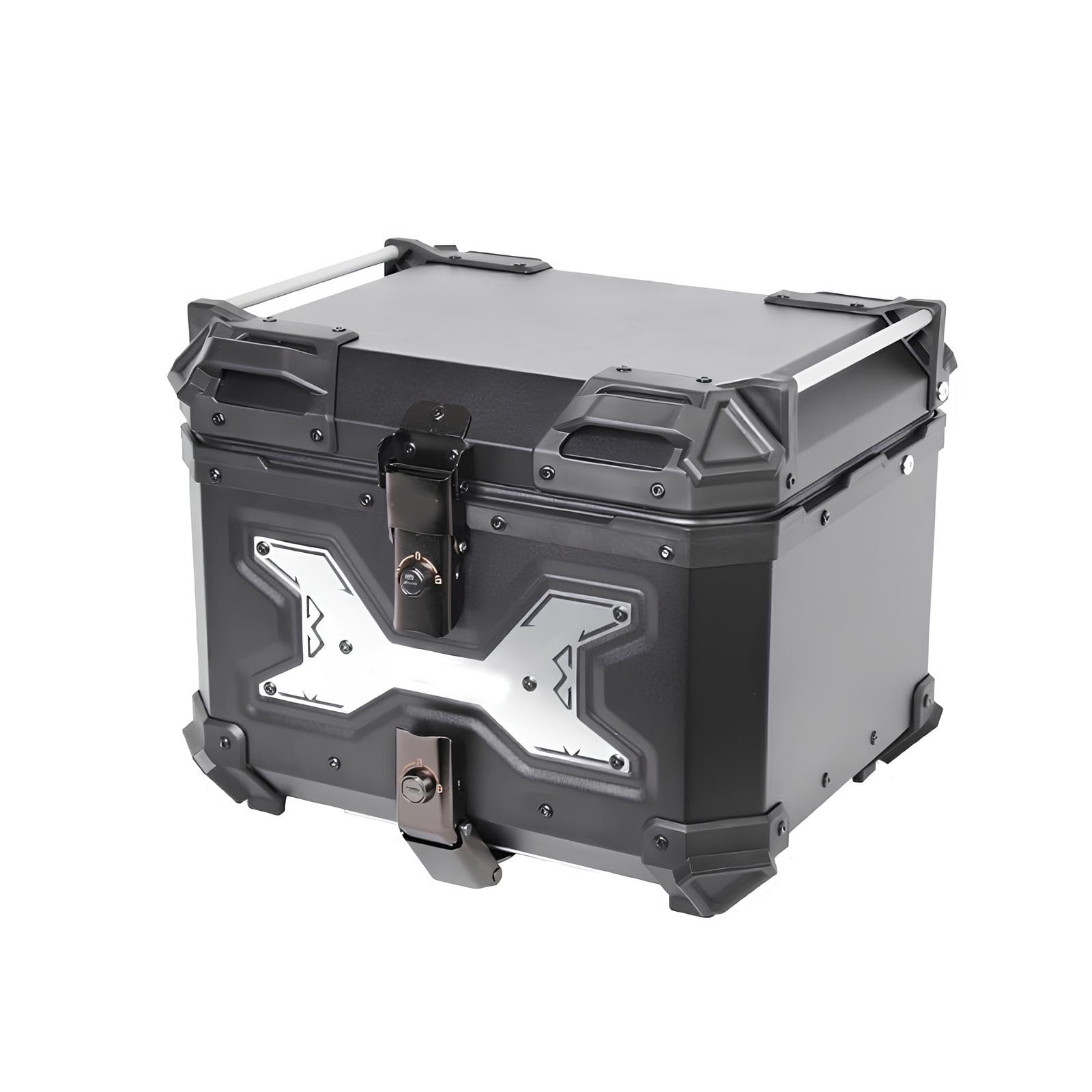 45L Baúl De Aluminio Impermeable para Baul Moto Top Case Moto Universal Maleta De Viaje para El Almacenamiento De Casco para Motocicleta Ciclomotores Scooter(45L A)