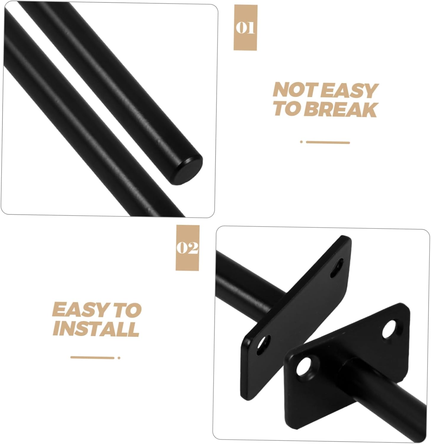 Veemoon 4pcs Black Invisible Floating Shelf Brackets Heavy Duty Wall Corner Brace Support for Board Hanging for Plaster Brick and Tile Walls