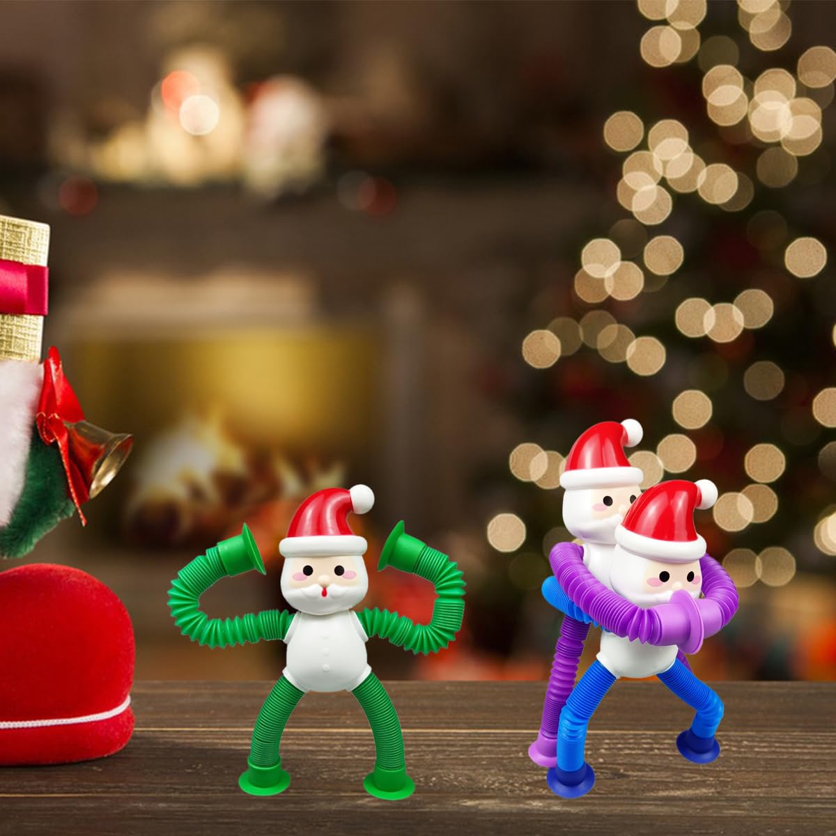 Amazon.com: Anditoy 4 Pack Santa Claus Suction Cup Pop Tubes Toys