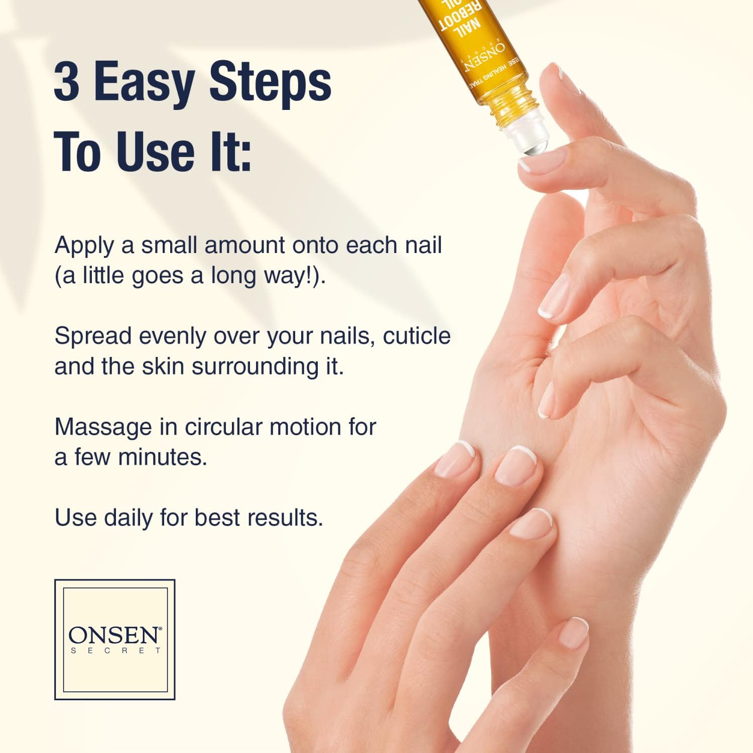 Onsen Secret Ultimate Nail Reboot Kit - Includes Cuticle Oil & Anti Aging Hand Lotion, Professional Nail File and Buffer, 3-Way Block w/Replacement Pads, Nail Strengthening Cuticle Cream - Image 7