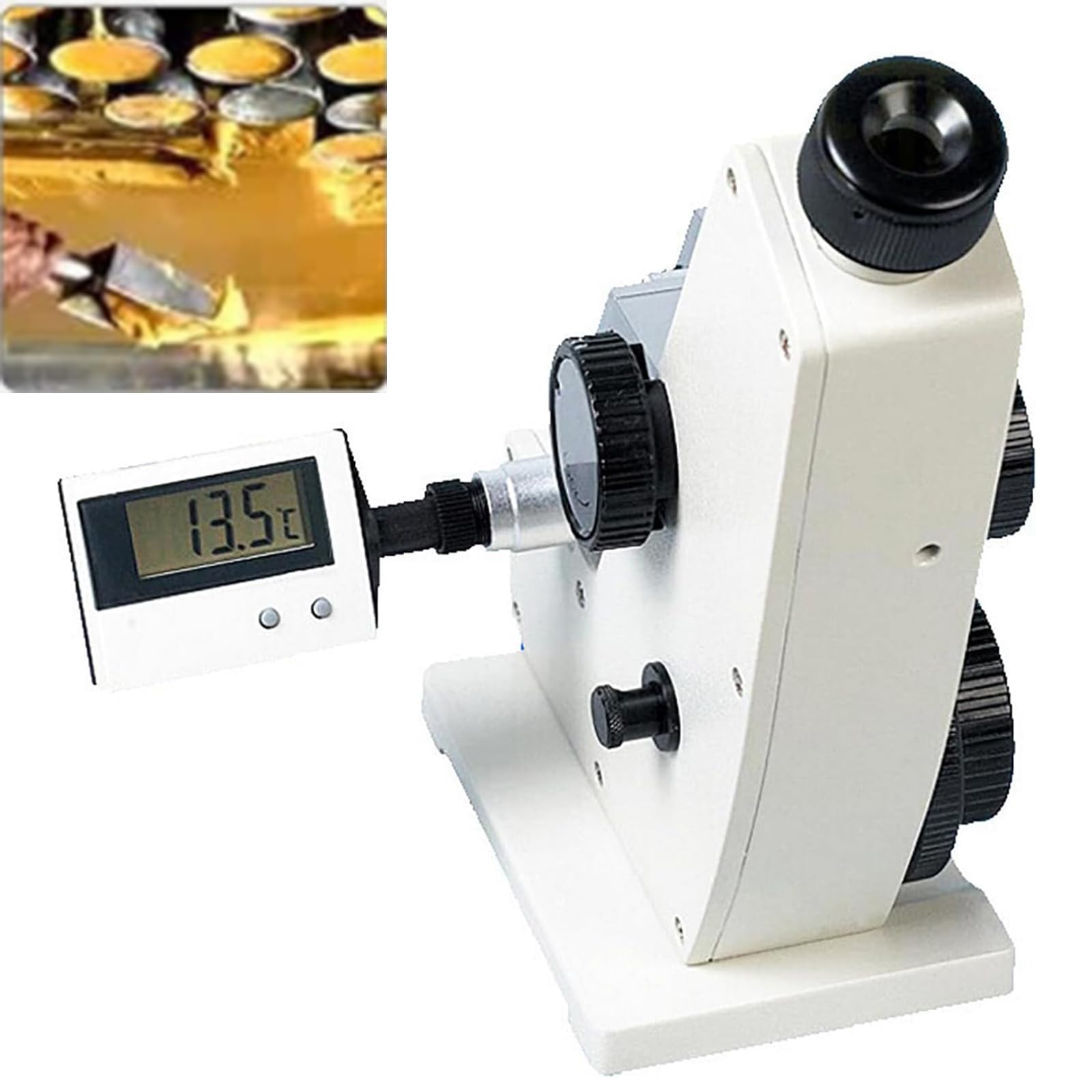 Monokulares Abbe-Refraktometer, Digitales Abbe-Refraktometer, Genauigkeit 0,0002, ND 1,3000–1,7000, Brix-Messung 0–95%, Für Forschung Und Labor