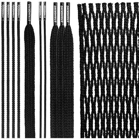 StringKing Type 4s Semi-Soft Lacrosse Mesh Kit with Mesh and Strings (Black) Cover