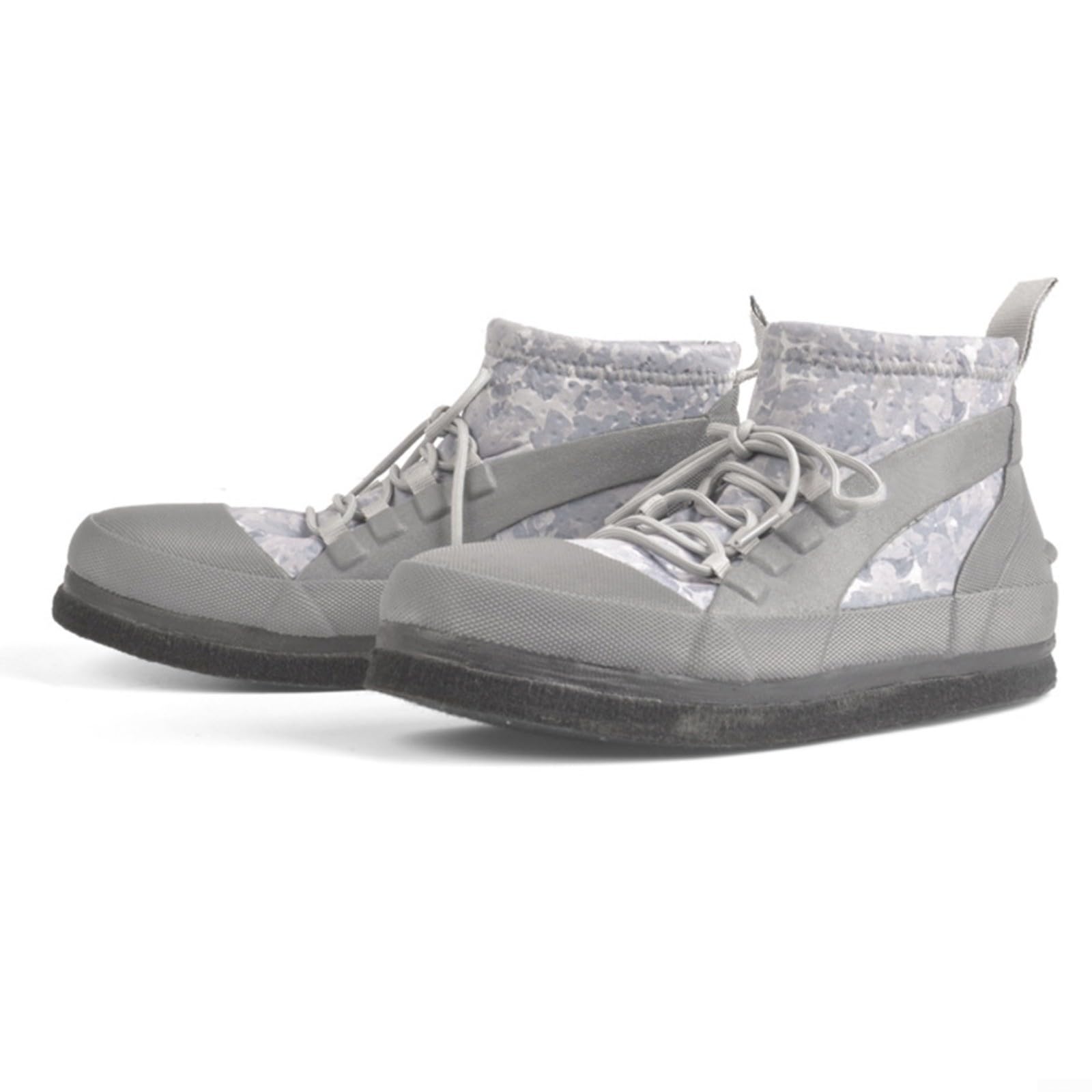 Zapatos acuáticos de pesca para hombre y mujer, suela de fieltro de goma antideslizante con clavos de acero, agujeros de drenaje para playa, escalada en roca, al aire libre, gris, talla 36