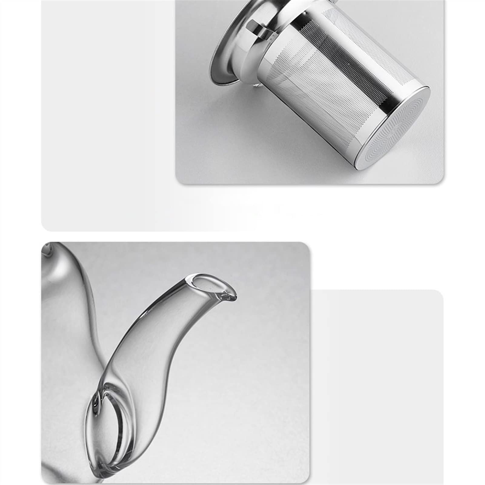 Teekannen 95 0ml Wärme-resistente Glas-Teekanne mit großer Kapazität mit Kaffee geeigneter Edelstahlfilter, schwarzer Tee geeignet, schwarzer Tee Kaffeekanne