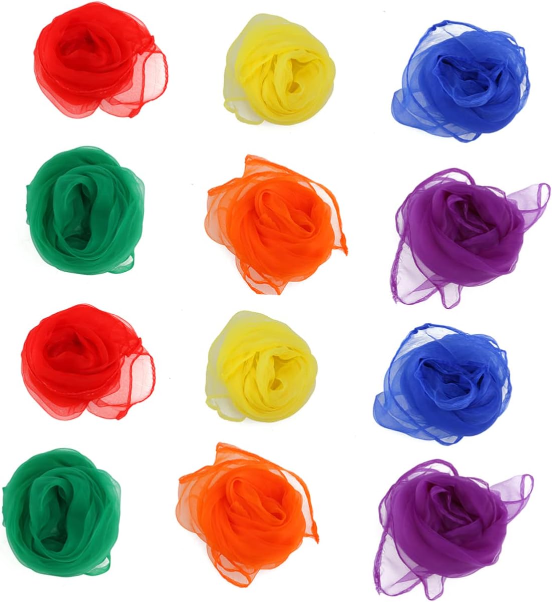 36 Pack Kids Silk Scarves Square Dance Juggling Scarves for Girls for Kids for Girls Random Color