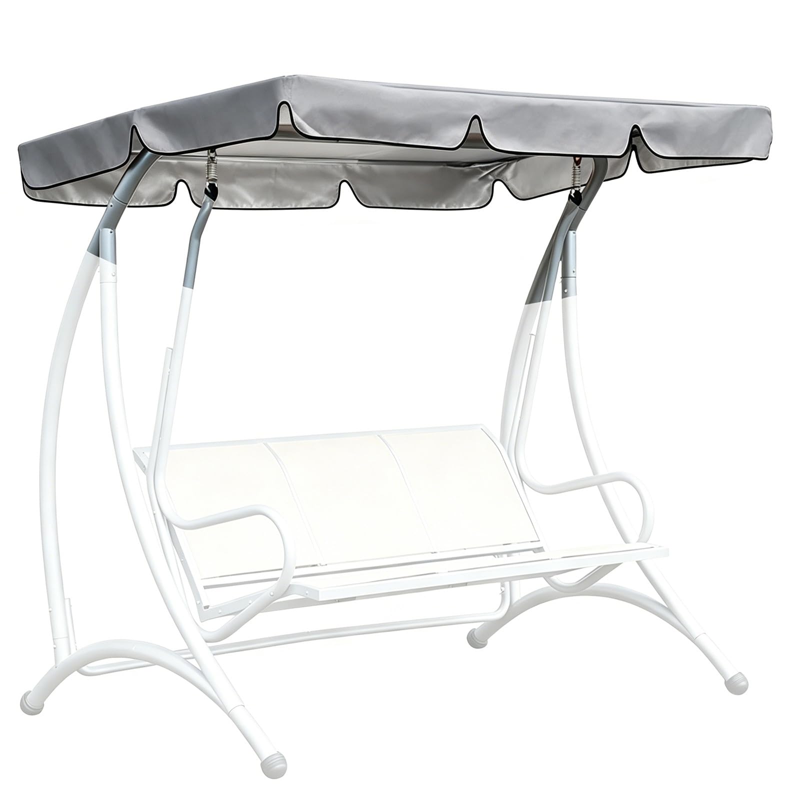 Toit de balançoire Extérieur TissuOxford 210D Toile de Rechange pour balancelle de jardin 164×114cm 249×185cm Toit de Balancelle 2 3 Places AntiUV Imperméable(Gray,142x120x18cm)