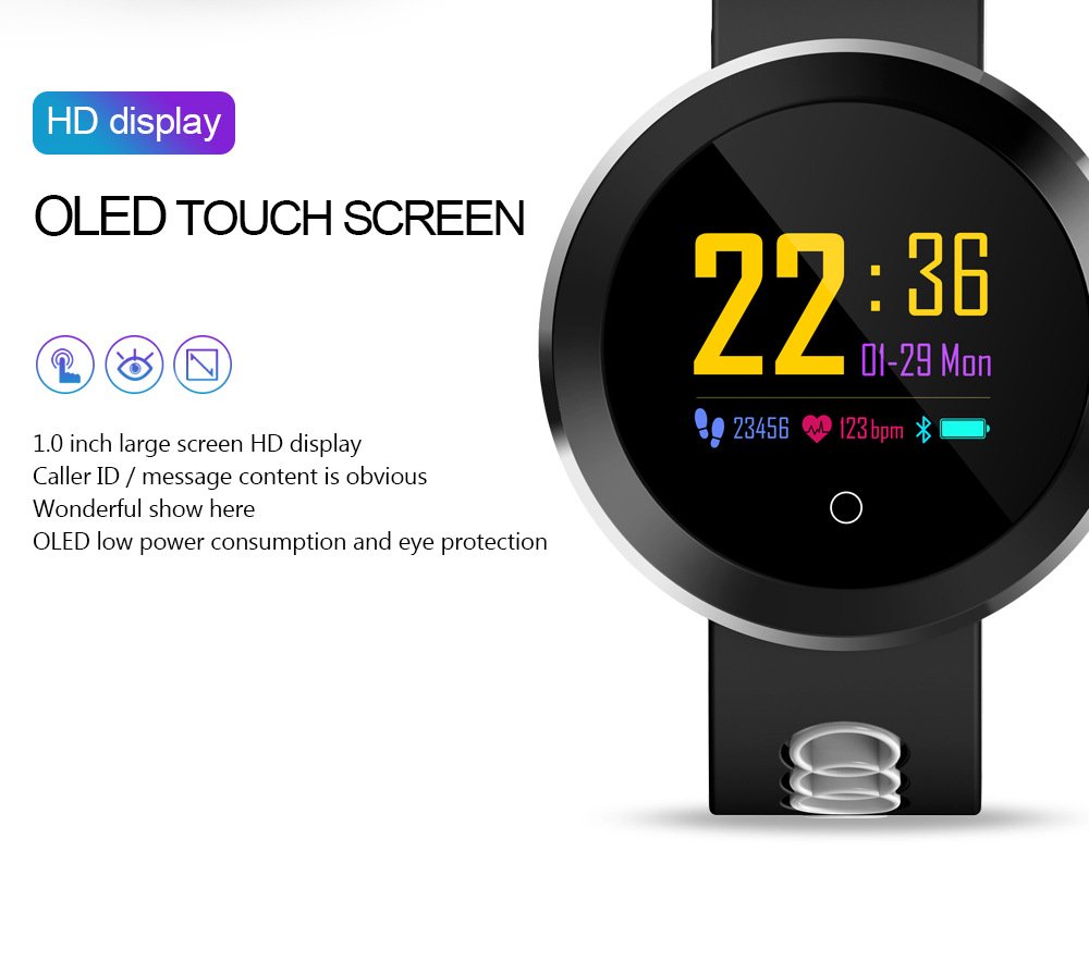 HYLR Fitness Tracker z pulsometrem, wąski, sportowy zegarek z monitorem snu, krokomierz dla dzieci, kobiet i mężczyzn