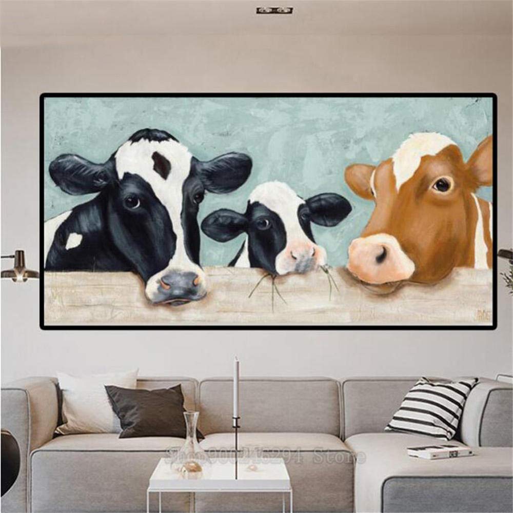 5D Diamant-Malerei Set – Bauernhof Kuh Landschaft, 40x120 Cm, Mit Vollbohrer Für Erwachsene & Kinder