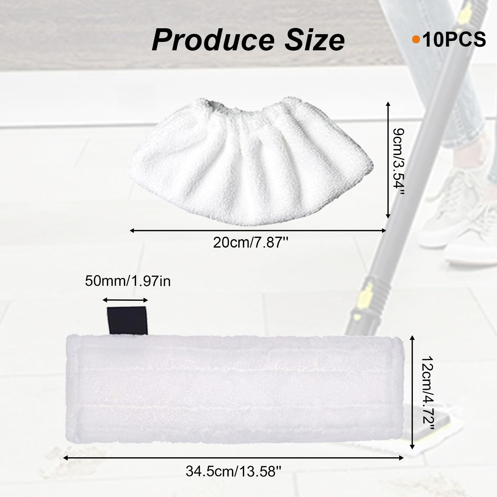 SaferCCTV 10PCS Accessories Microfibre Cloth Set Compatible with Karcher SC1 SC2 SC3 SC4 SC5 Steam Cleaner Floor Nozzle Wipes Covers Replacement Parts