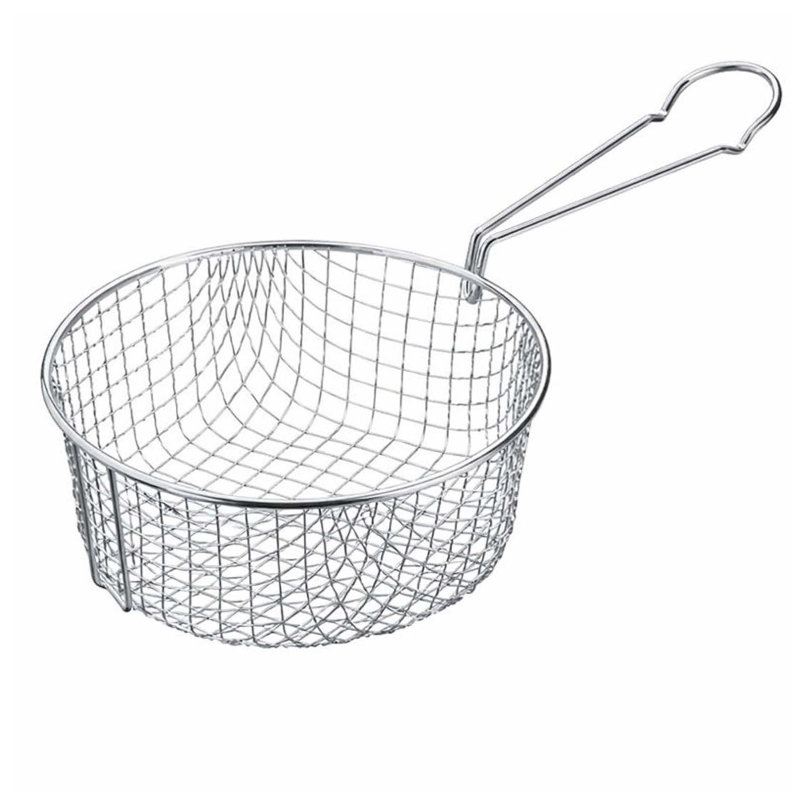 YSAMAX Chip Frying Basket, Stylish Round Shape, Built-in Handle, Easy to Clean, Robust Construction, Long Lasting Use, Sturdy, Ideal for Home, Restaurants, Cafes or Hotels (8 inch)