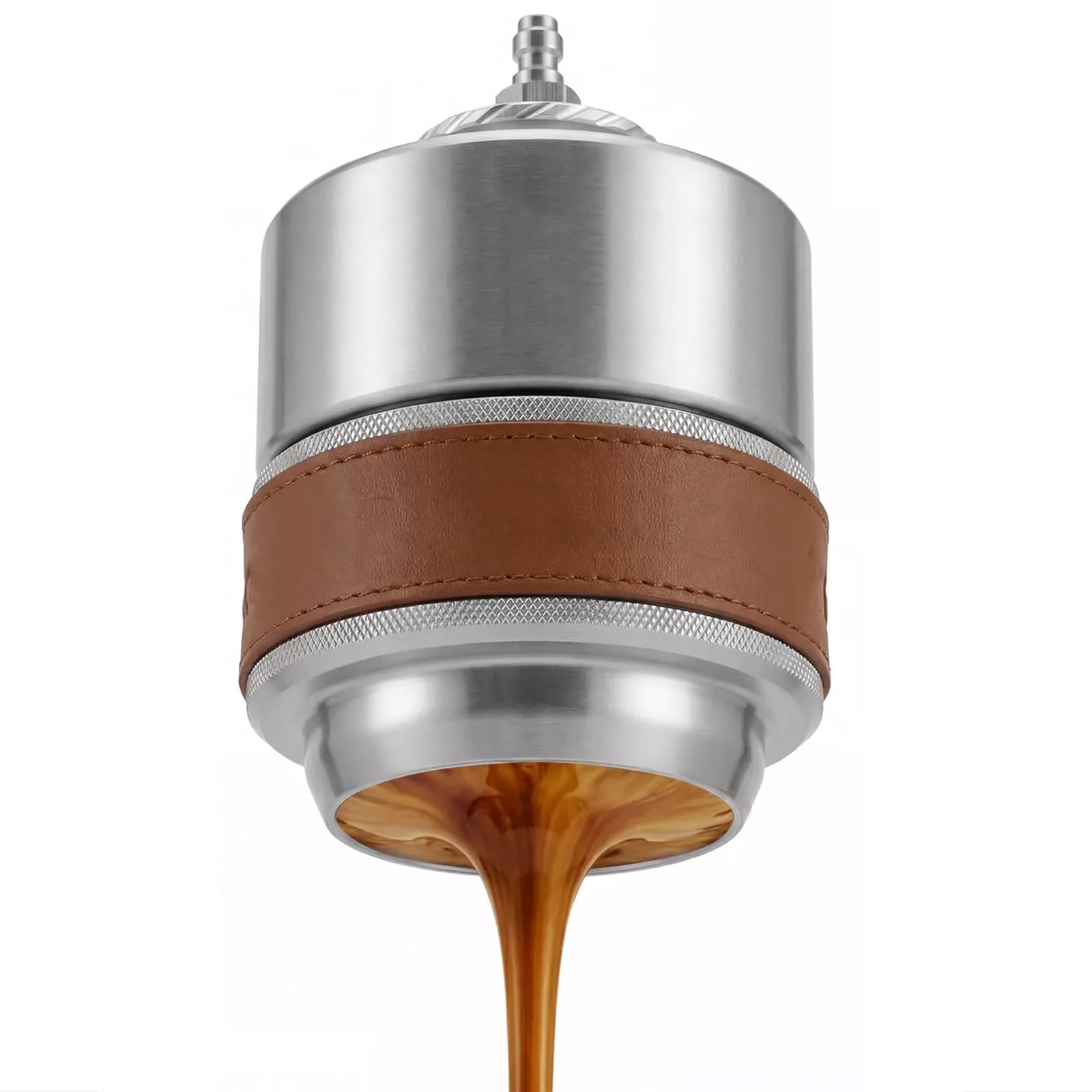 Macchina Per Caffè Espresso Pneumatica, 58 Mm, In Acciaio Inox A Doppia Parete, Con Cestello Da 18 G, Manometro, Ideale Per Campeggio, Viaggi E Per La Preparazione Del Caffè A Casa